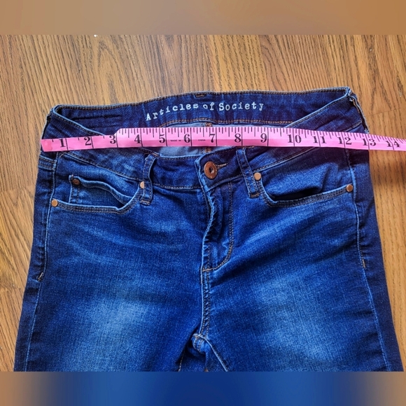 Articles Of Society Womens Dark Wash Denim Jeans 25" Waist Stretch Low Rise - Picture 5 of 12